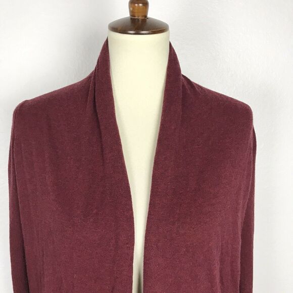 Moda International Cardigan Sweater Cotton Cashmere Knit Open Front - Picture 2 of 12